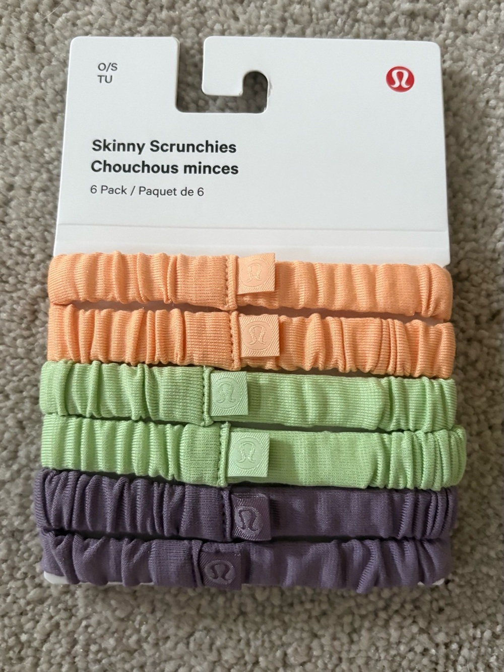 Lululemon Skinny Scrunchies 6 Pack RKML/LMNR/PPAS NWT Hair Ties